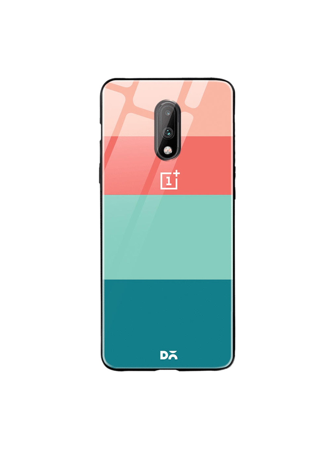 DailyObjects Teal Green & Pink Sweet Quad OnePlus 7 Glass Case