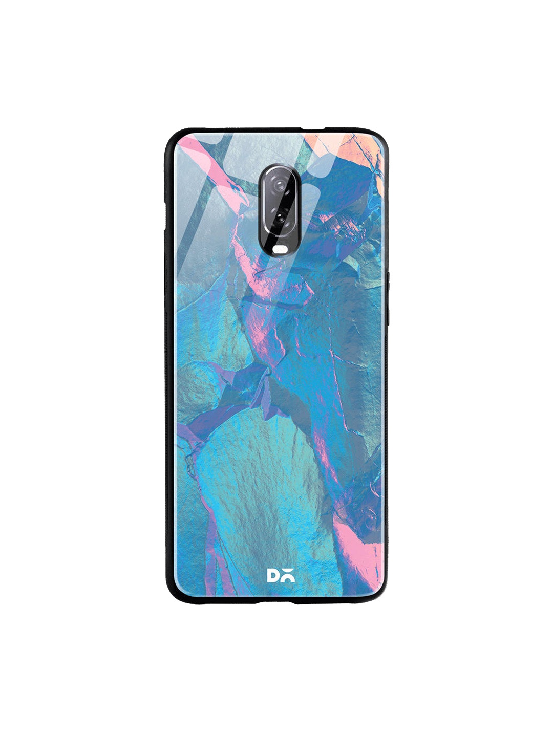 

DailyObjects Blue & Pink Glacier Holo Stone OnePlus 7 Glass Case