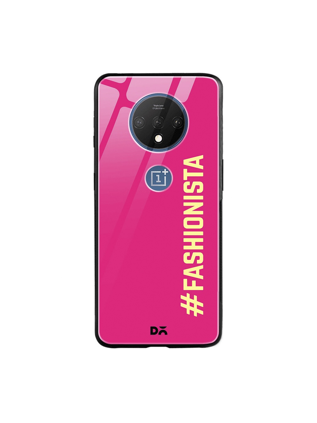 

DailyObjects Pink & Yellow Fashionista OnePlus 7T Glass Case