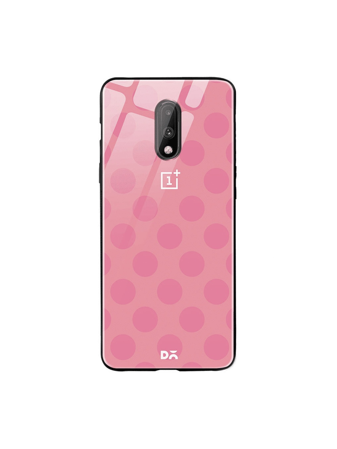 

DailyObjects Pink Polka OnePlus 7 Glass Case