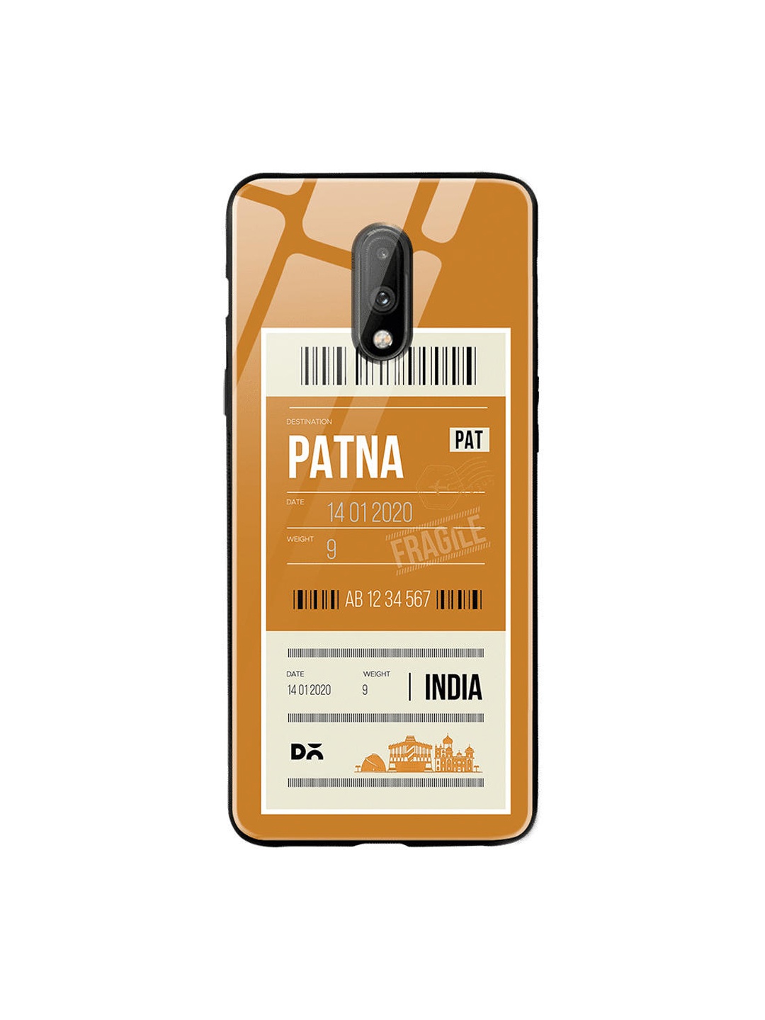 

DailyObjects Orange & Beige Patna City Tag OnePlus 7 Glass Cover