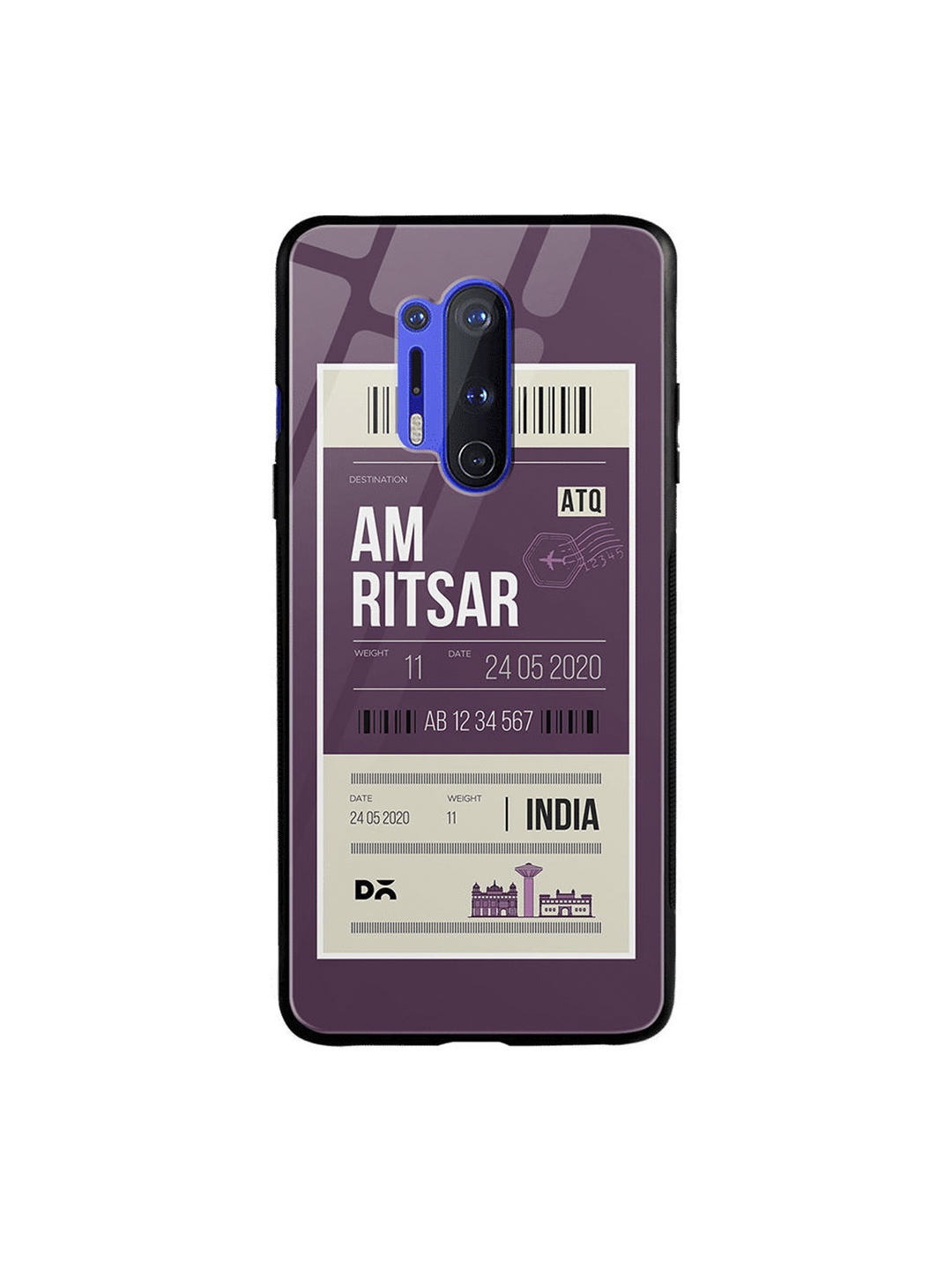

DailyObjects Purple & White Amritsar City Tag OnePlus 8 Pro Glass Case