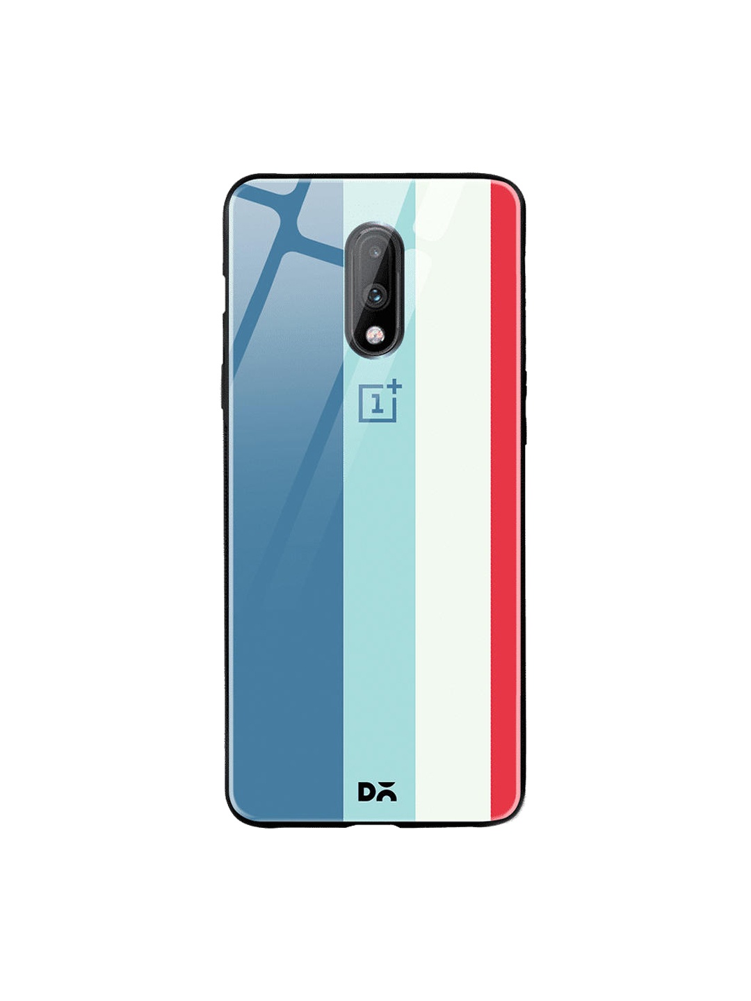 DailyObjects Blue & White Vertical OnePlus 7 Glass Cover