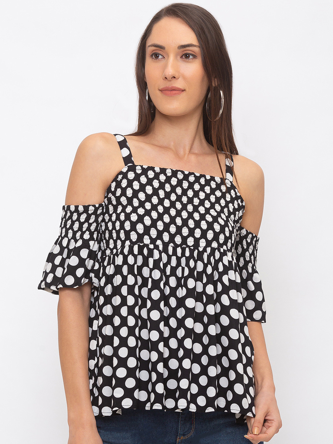 

Globus Women Black Printed Pure Cotton Top
