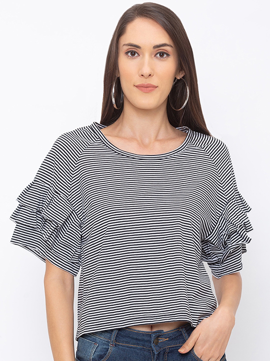 

Globus Women Black Striped Top