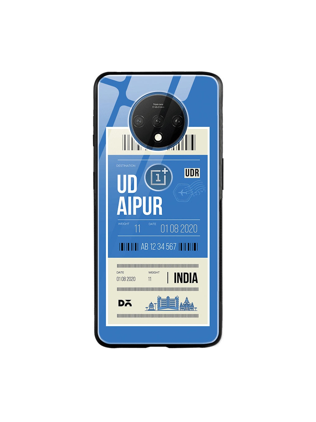 

DailyObjects Blue & White Udaipur City Tag OnePlus 7T Glass Case