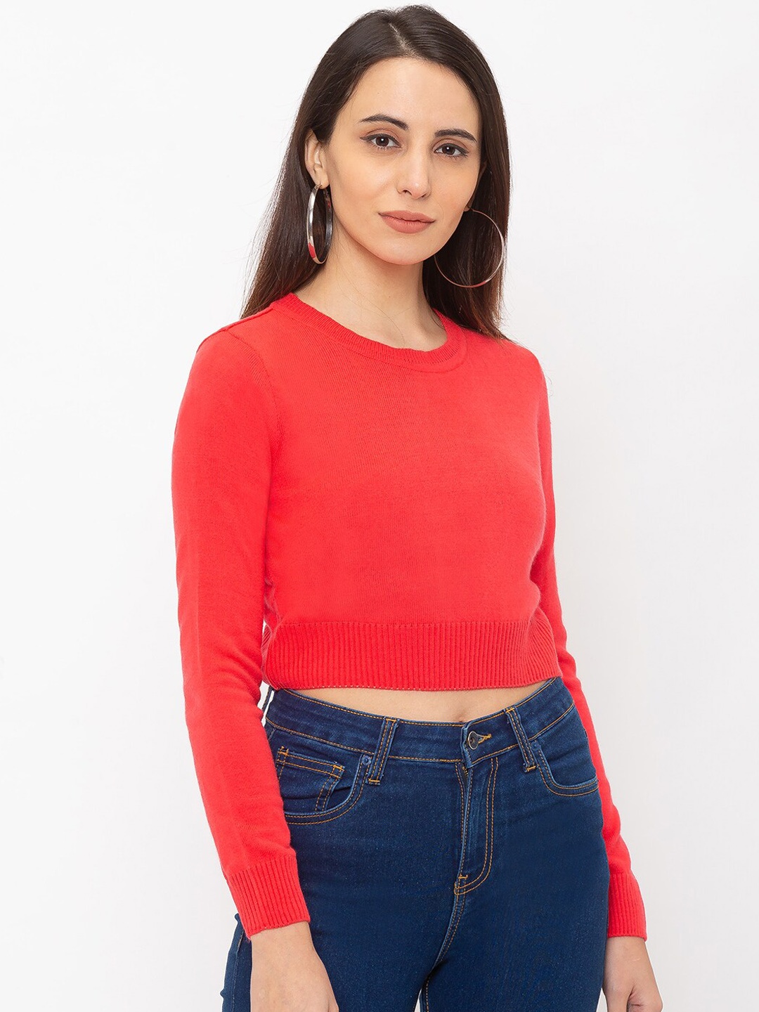 

Globus Women Coral Self Design Top