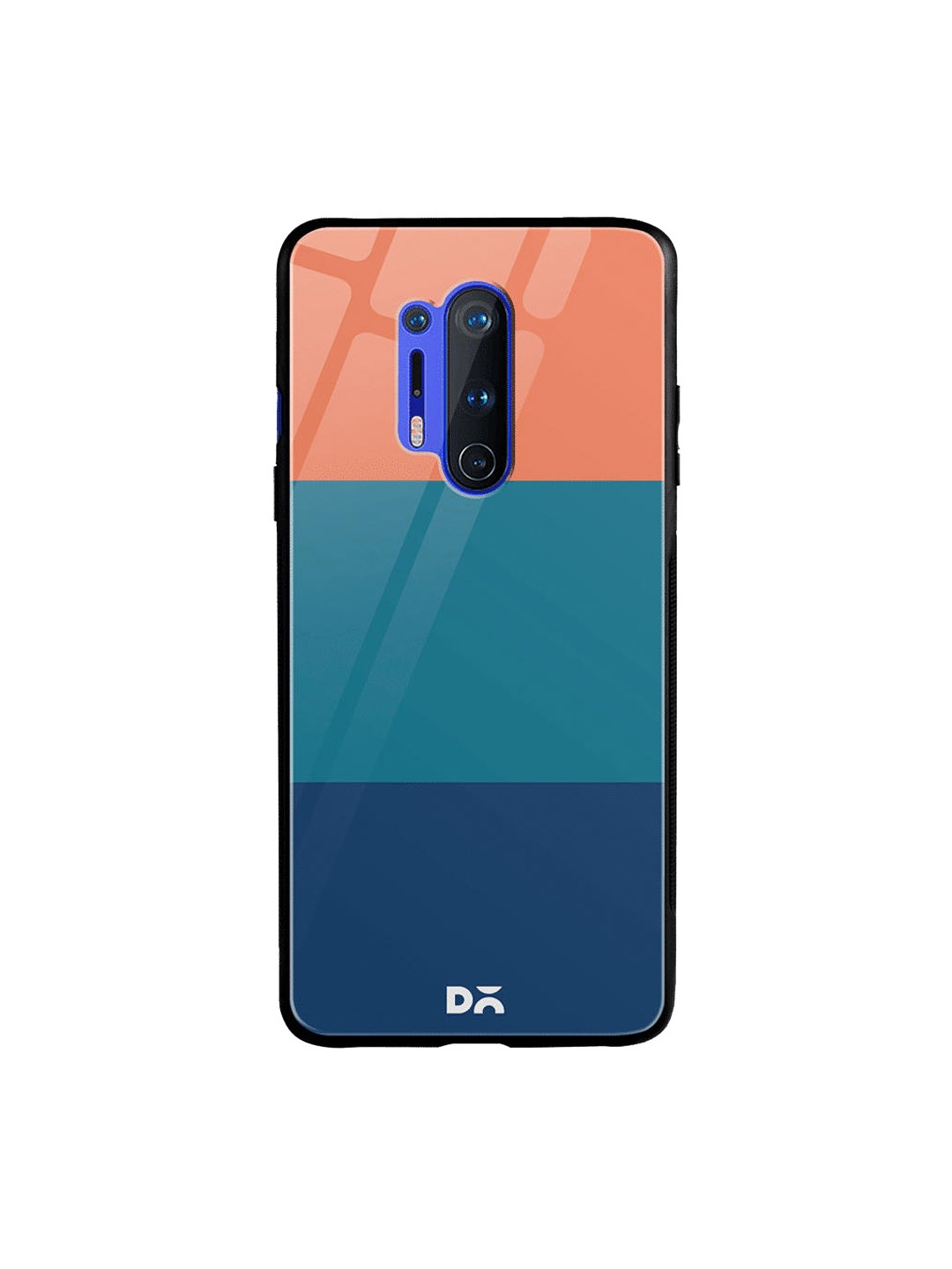 

DailyObjects Coral-Coloured & Teal Blue Dark Triplet OnePlus 8 Pro Glass Case