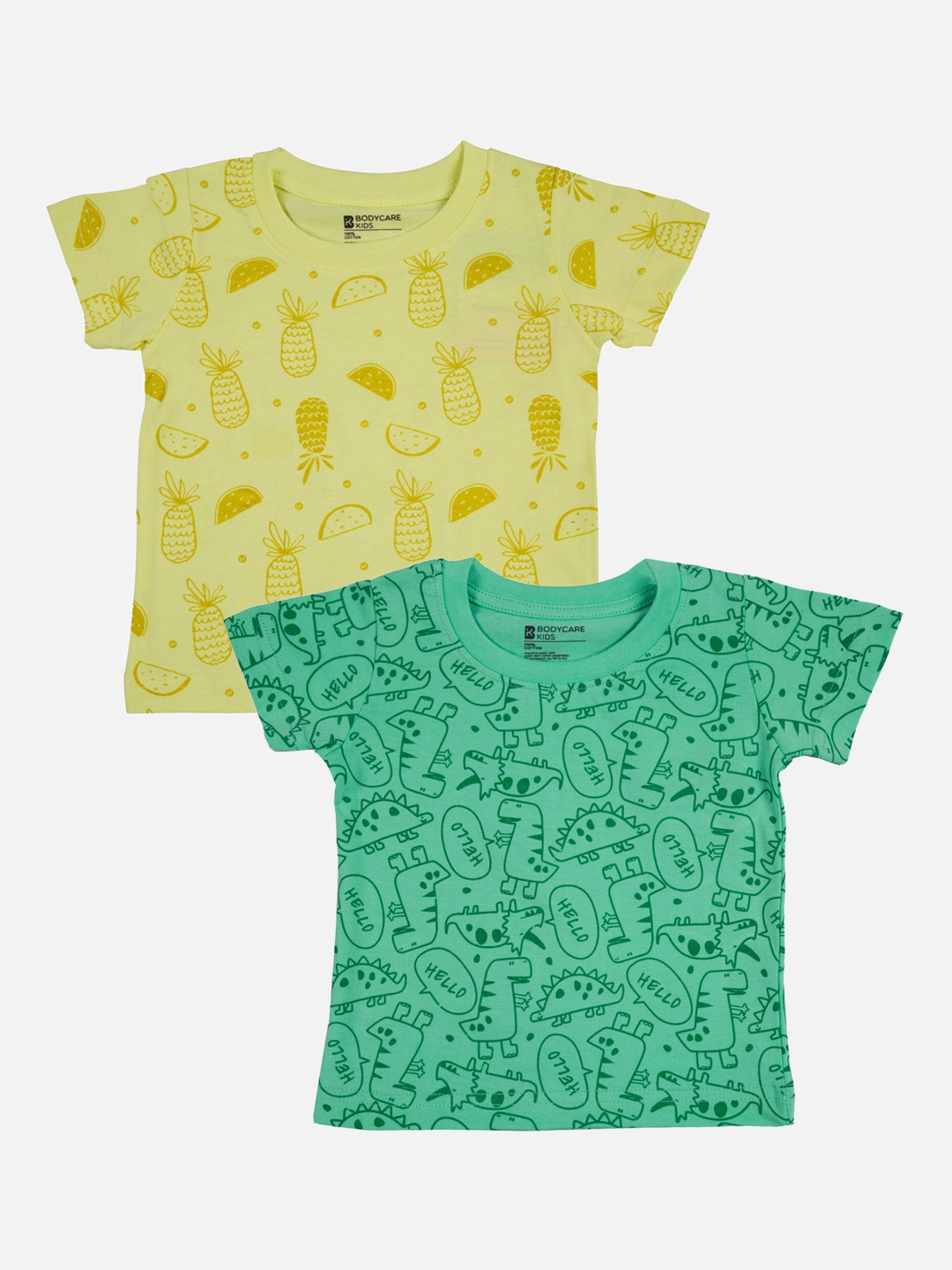 

Bodycare First Boys Pack of 2 Printed Round Neck T-shirts, Yellow