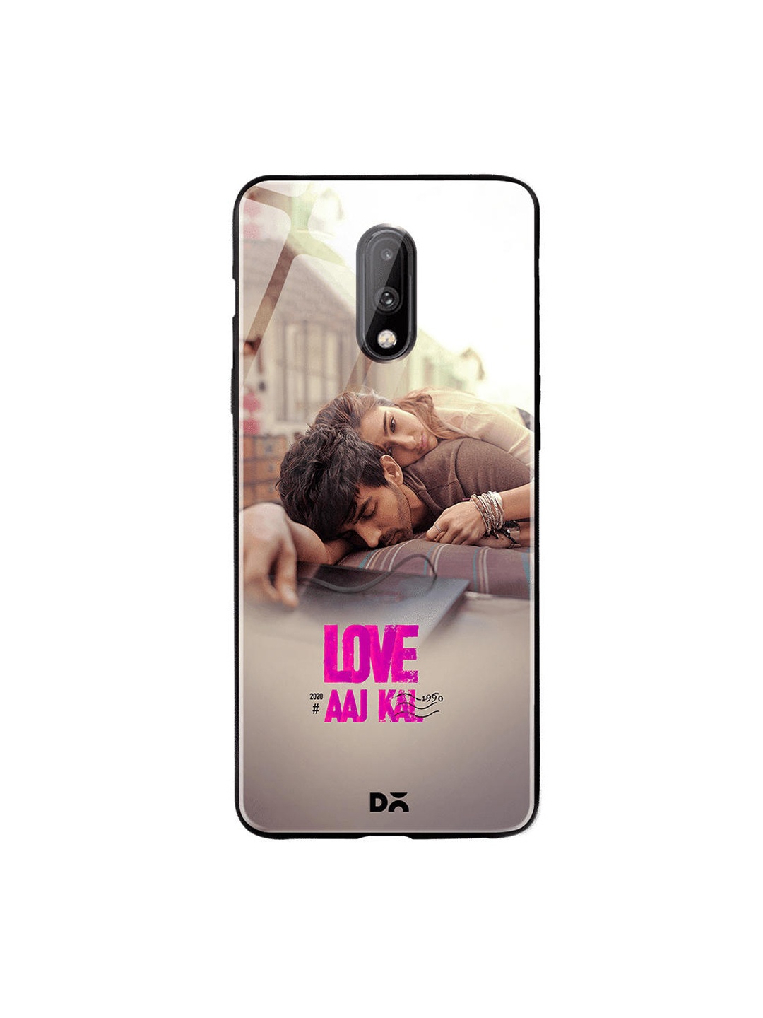 

DailyObjects Brown & Pink Love Aaj Kal OnePlus 7 Glass Cover