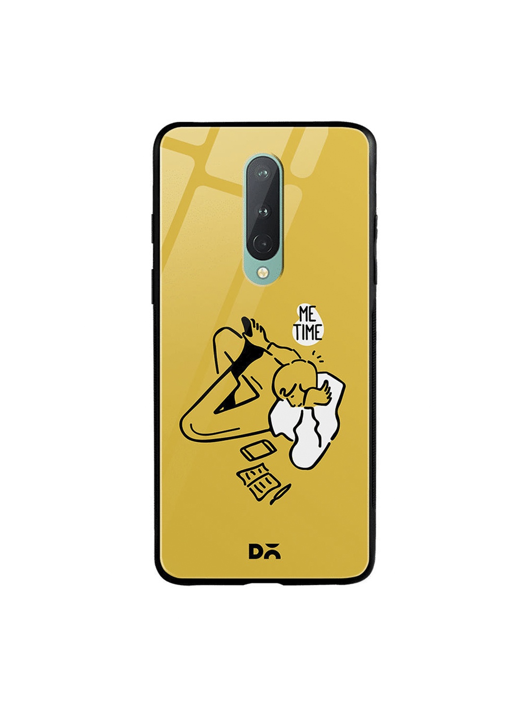 

DailyObjects Mustard Yellow & White Me Time OnePlus 8 Glass Case