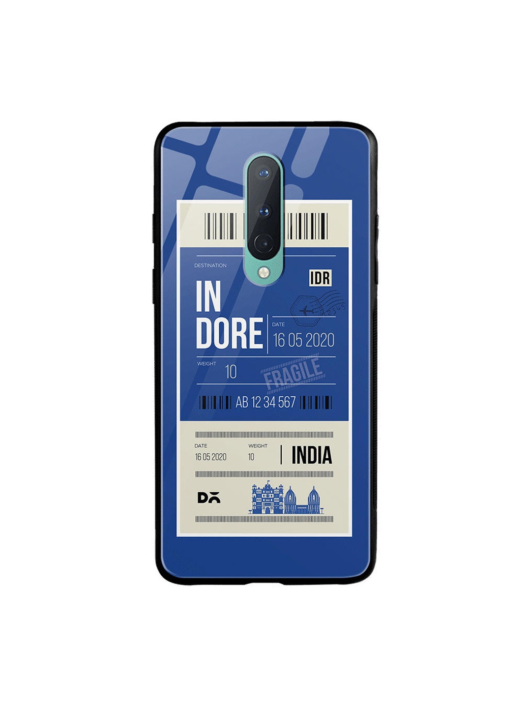 

DailyObjects Blue & White Indore City Tag OnePlus 8 Glass Case