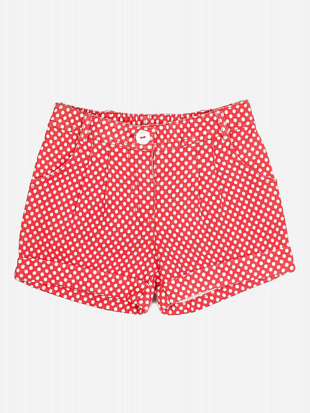 

Peppermint Girls Peach-Coloured Printed Regular Fit Hot Pants