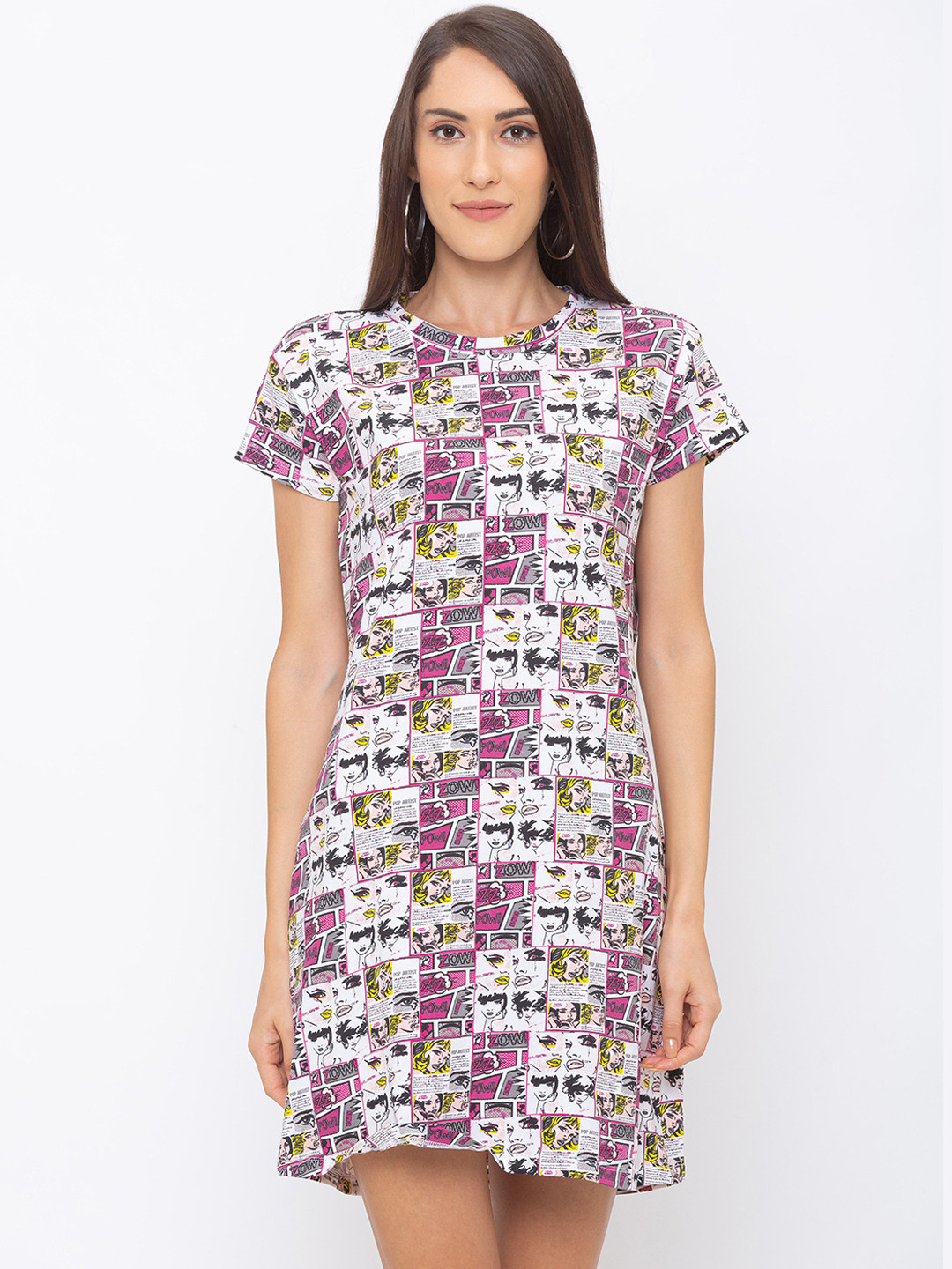 

Globus Women White Printed A-Line Dress