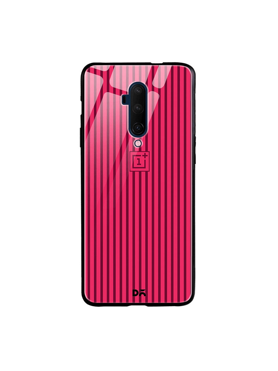 

DailyObjects Pink & Burgundy Stripes OnePlus 7T Pro Glass Case