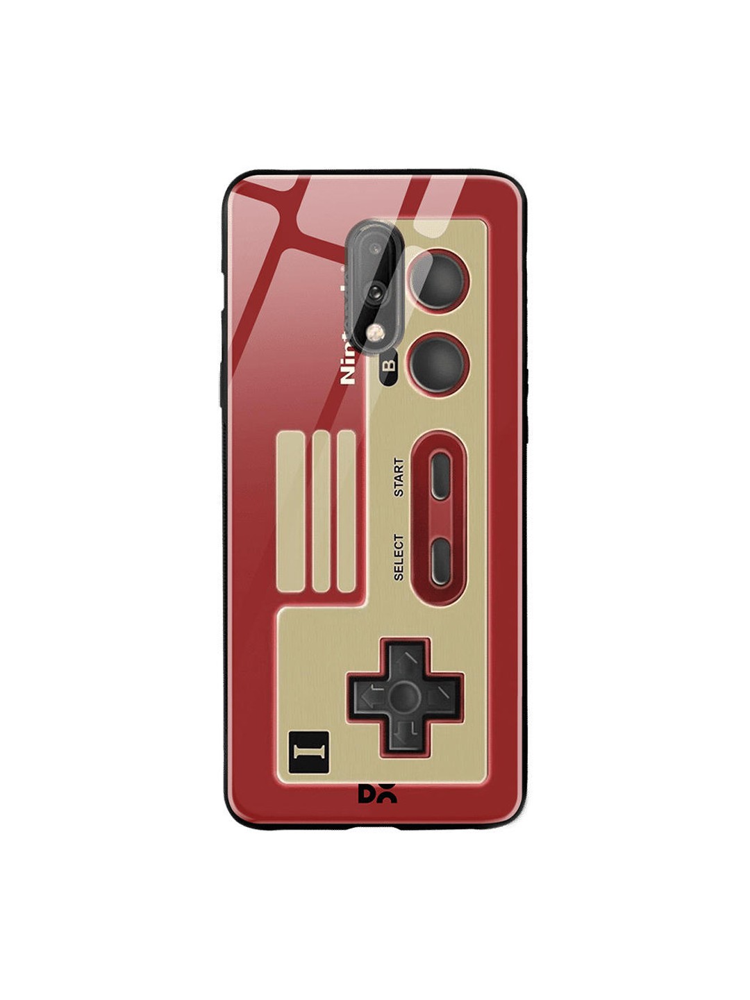 DailyObjects Red & Beige NES Controller OnePlus 7 Glass Case