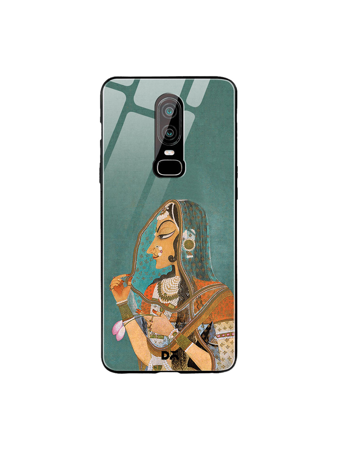 

DailyObjects Green & Beige Vieled Woman OnePlus 6 Glass Cover