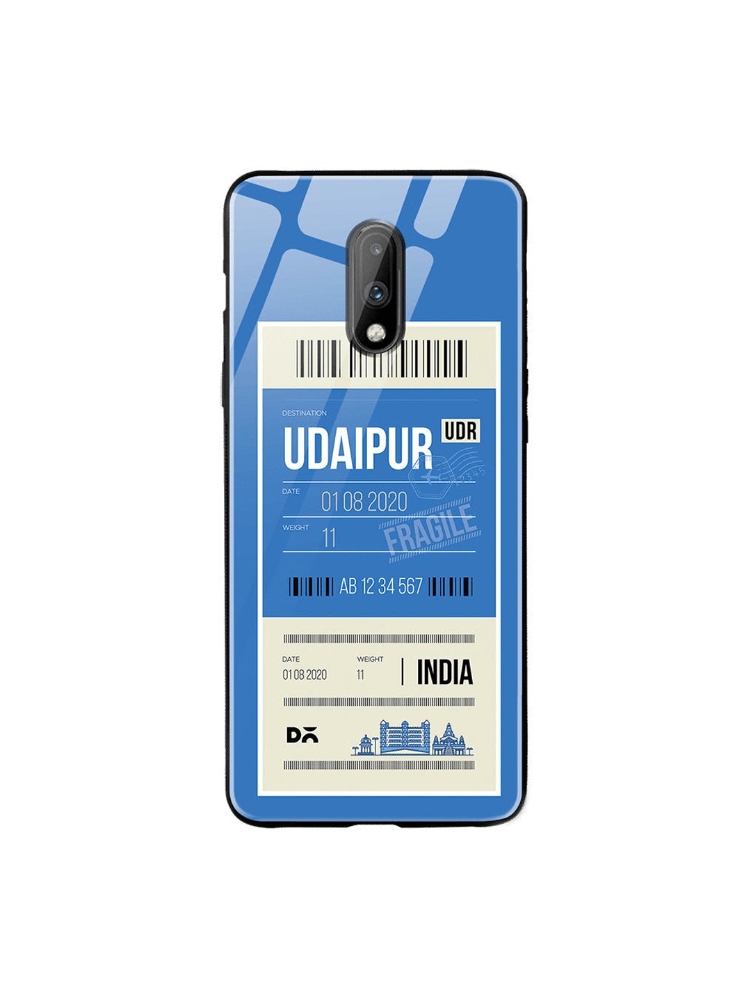 

DailyObjects Blue & Beige Udaipur City Tag OnePlus 7 Glass Cover