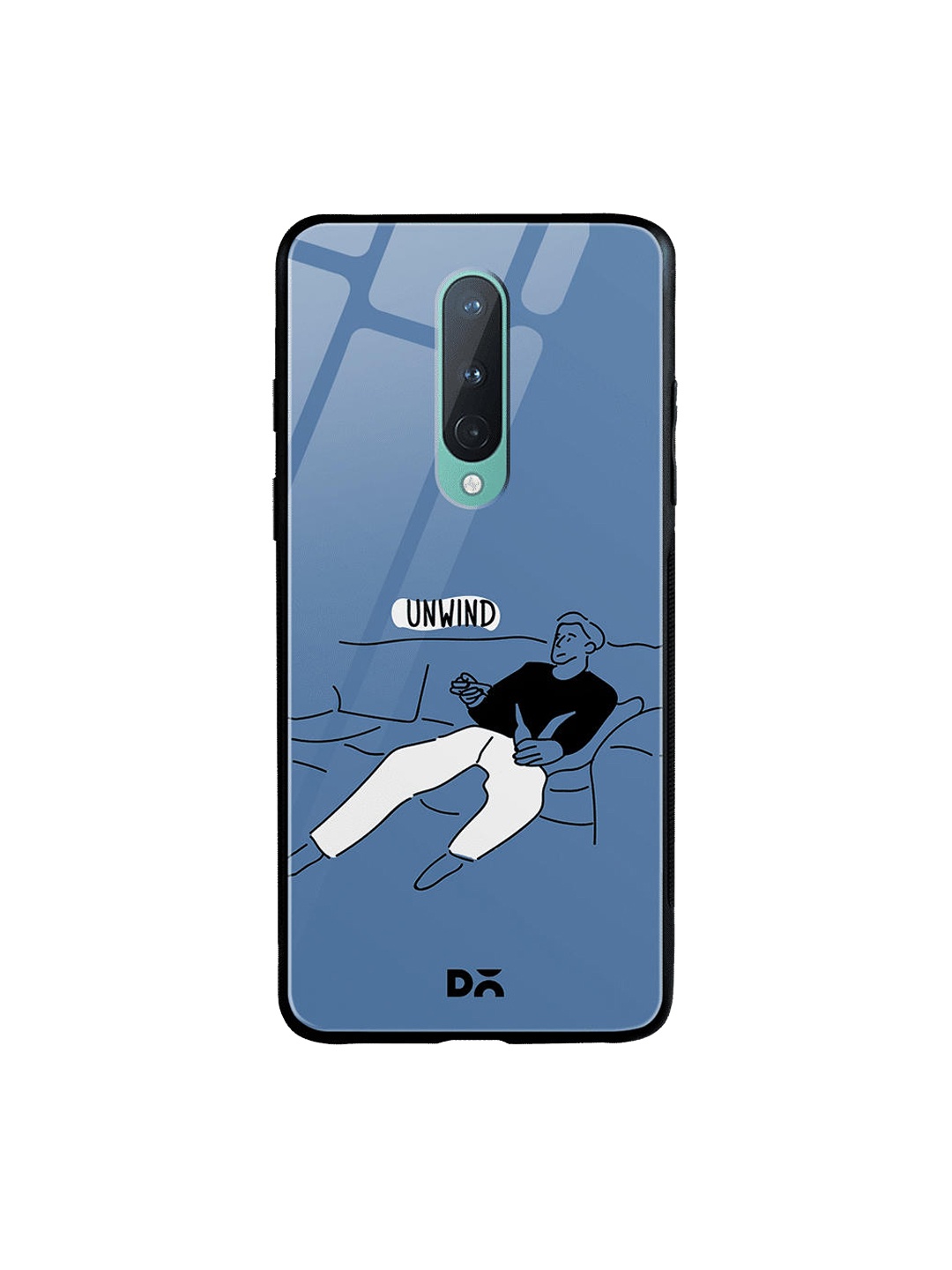 DailyObjects Blue & White Unwinder OnePlus 8 Glass Case