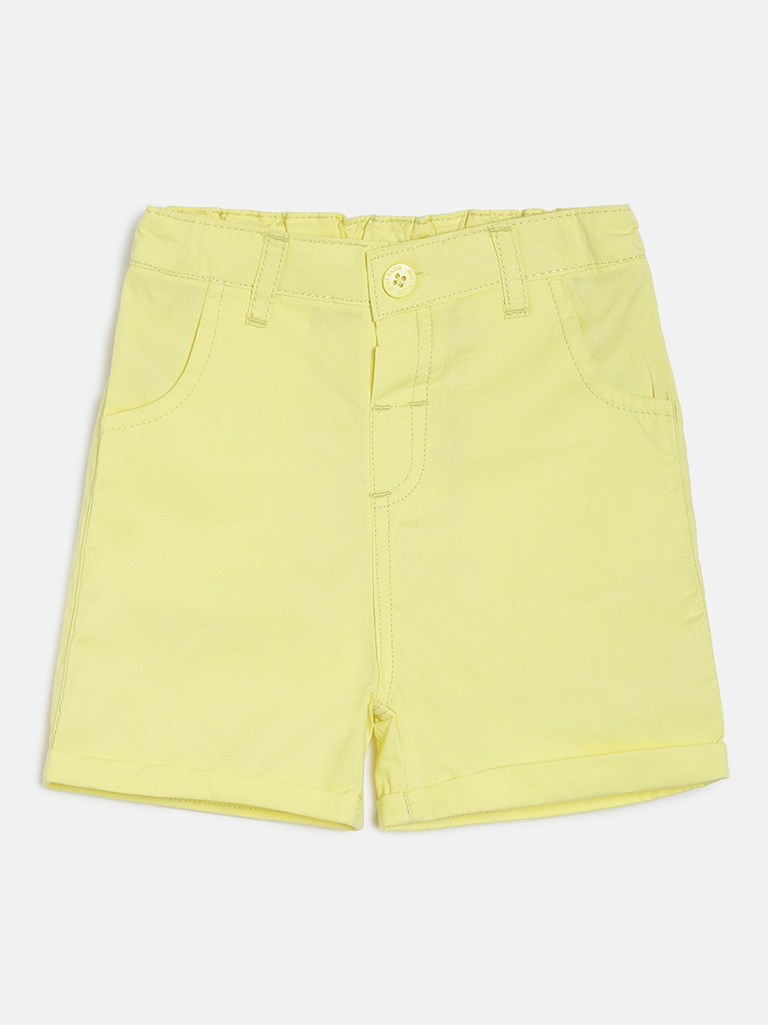 

MINI KLUB Boys Yellow Solid Regular Fit Regular Shorts