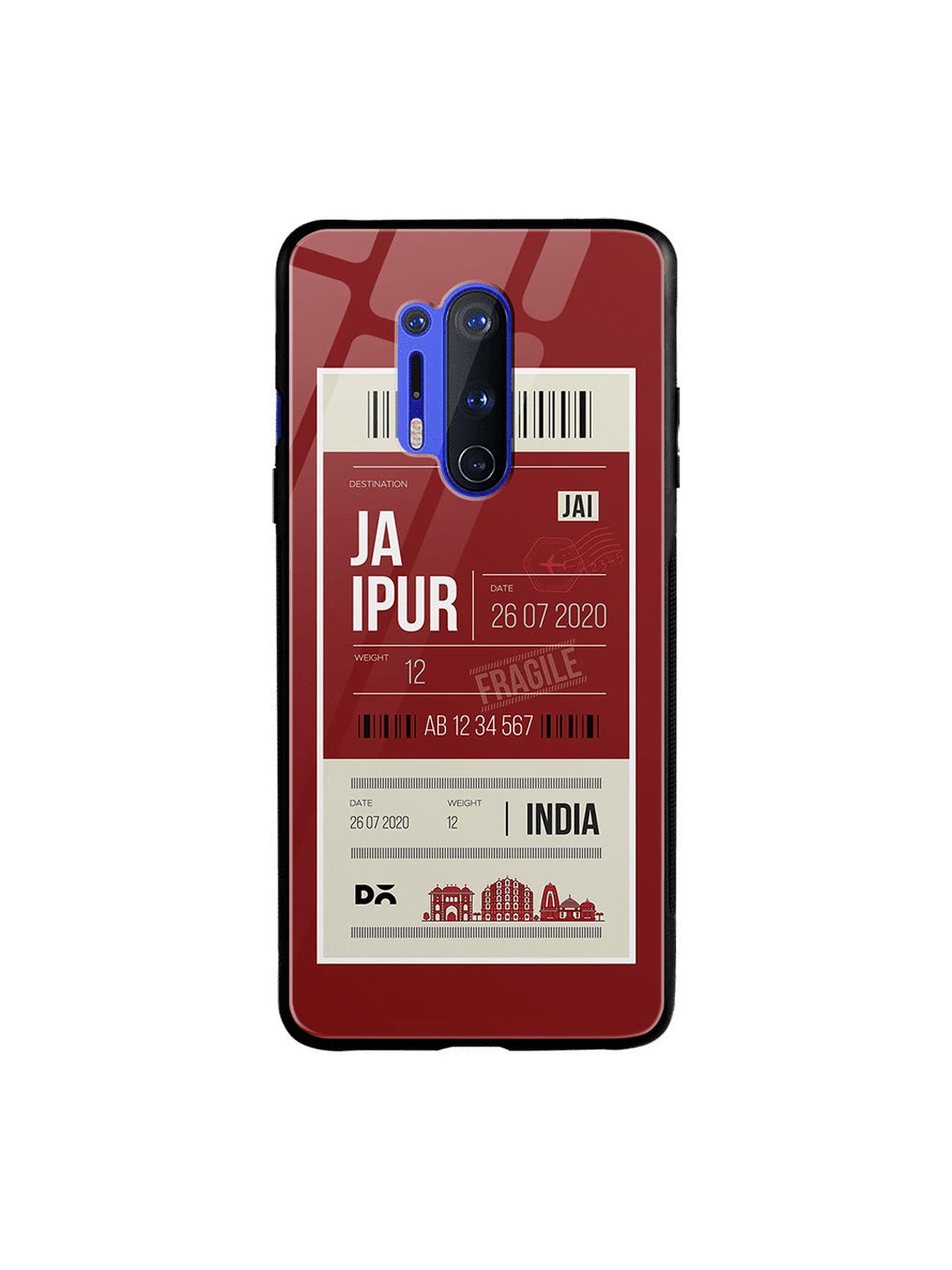 

DailyObjects Maroon & White Jaipur City Tag OnePlus 8 Pro Glass Case