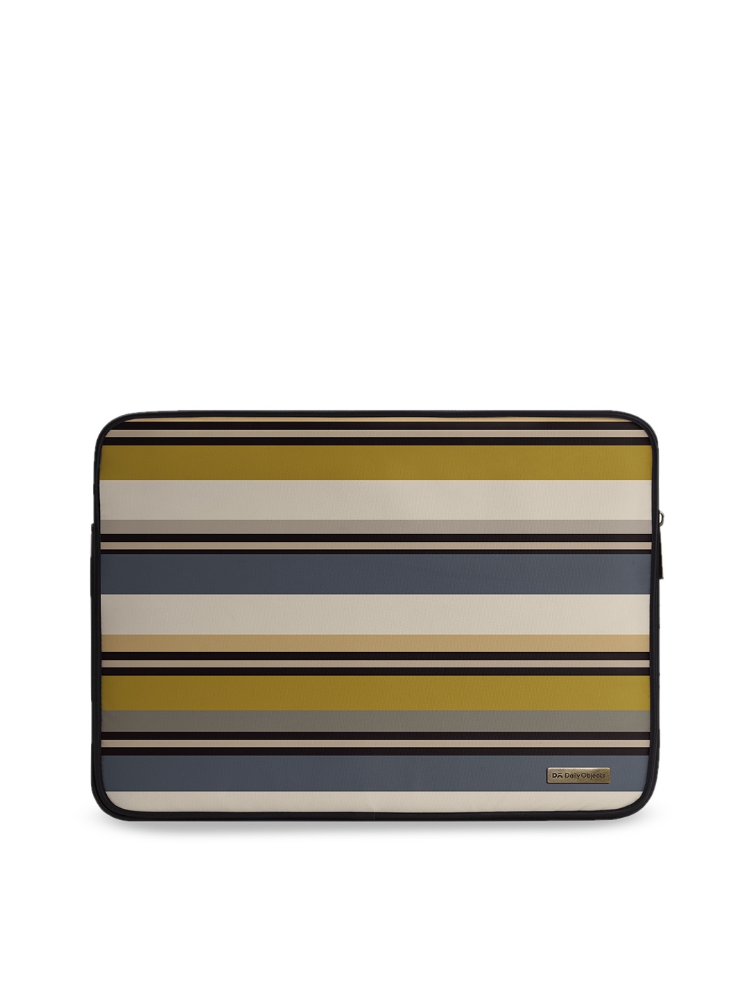 DailyObjects Unisex Cream-Coloured & Yellow Striped 14 Inch Laptop Sleeve