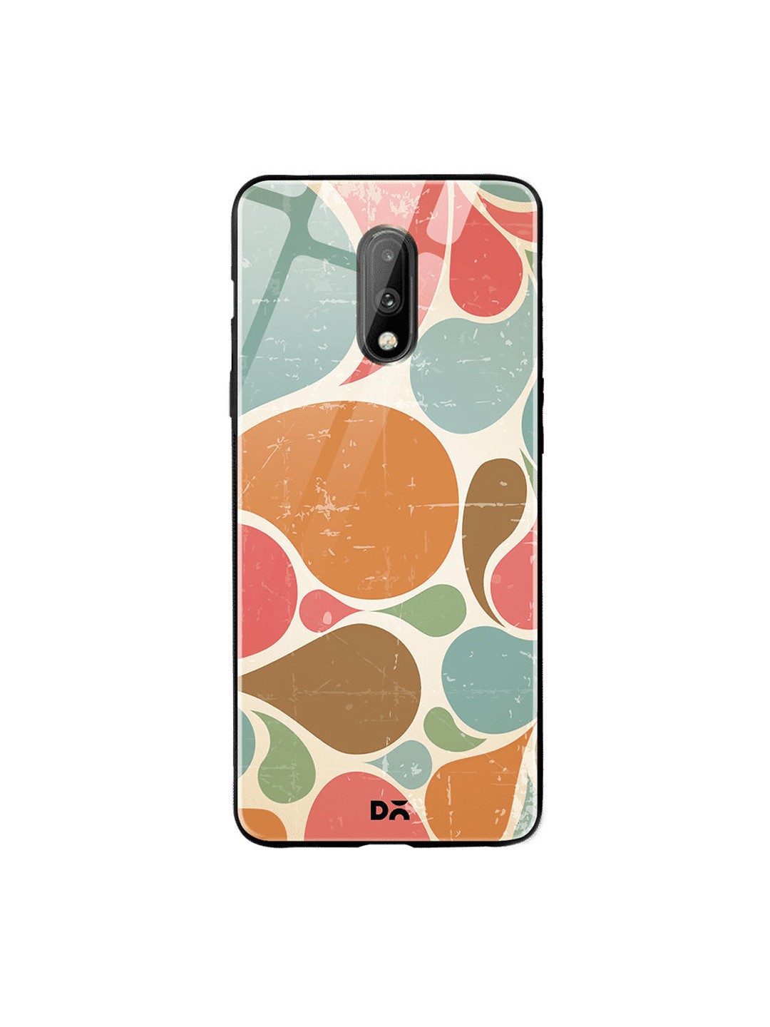 

DailyObjects Brown & Blue Retro Escape Pattern OnePlus 7 Glass Case