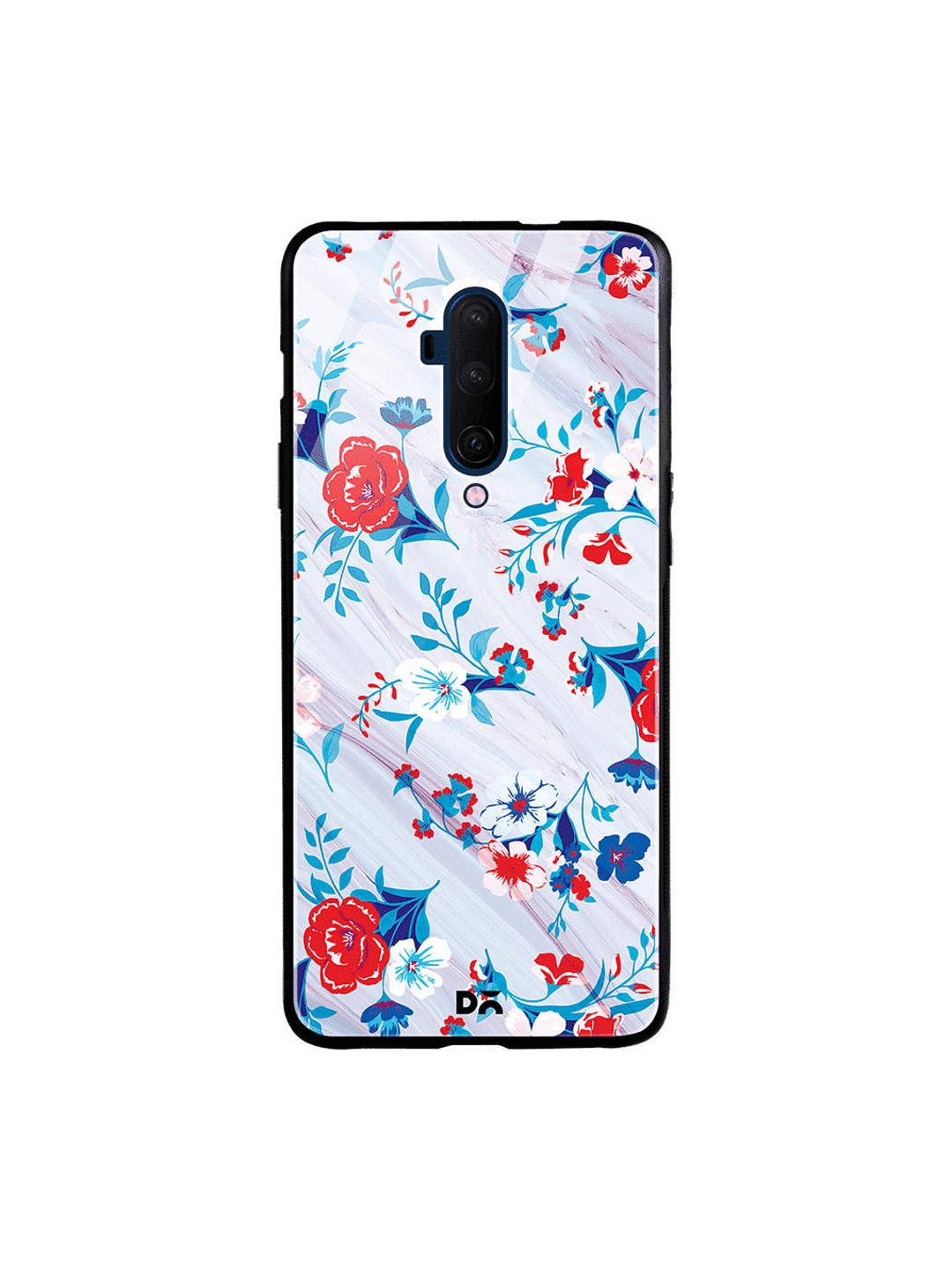 

DailyObjects Grey & Blue Marble Flowers OnePlus 7 Pro Glass Case