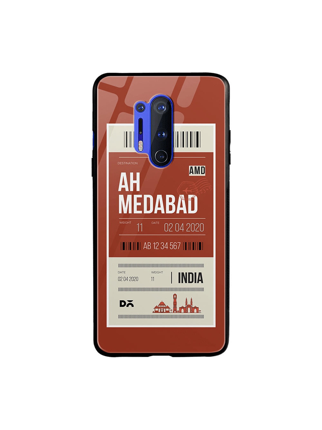 

DailyObjects Rust-Coloured & White Ahmedabad City Tag OnePlus 8 Pro Glass Case