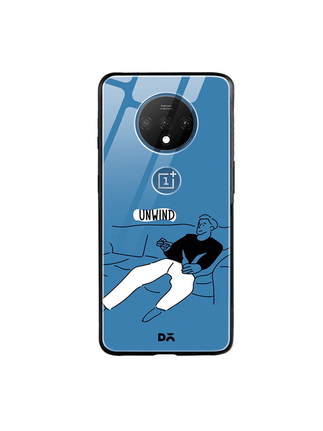 

DailyObjects Blue & White Unwinder OnePlus 7T Glass Case