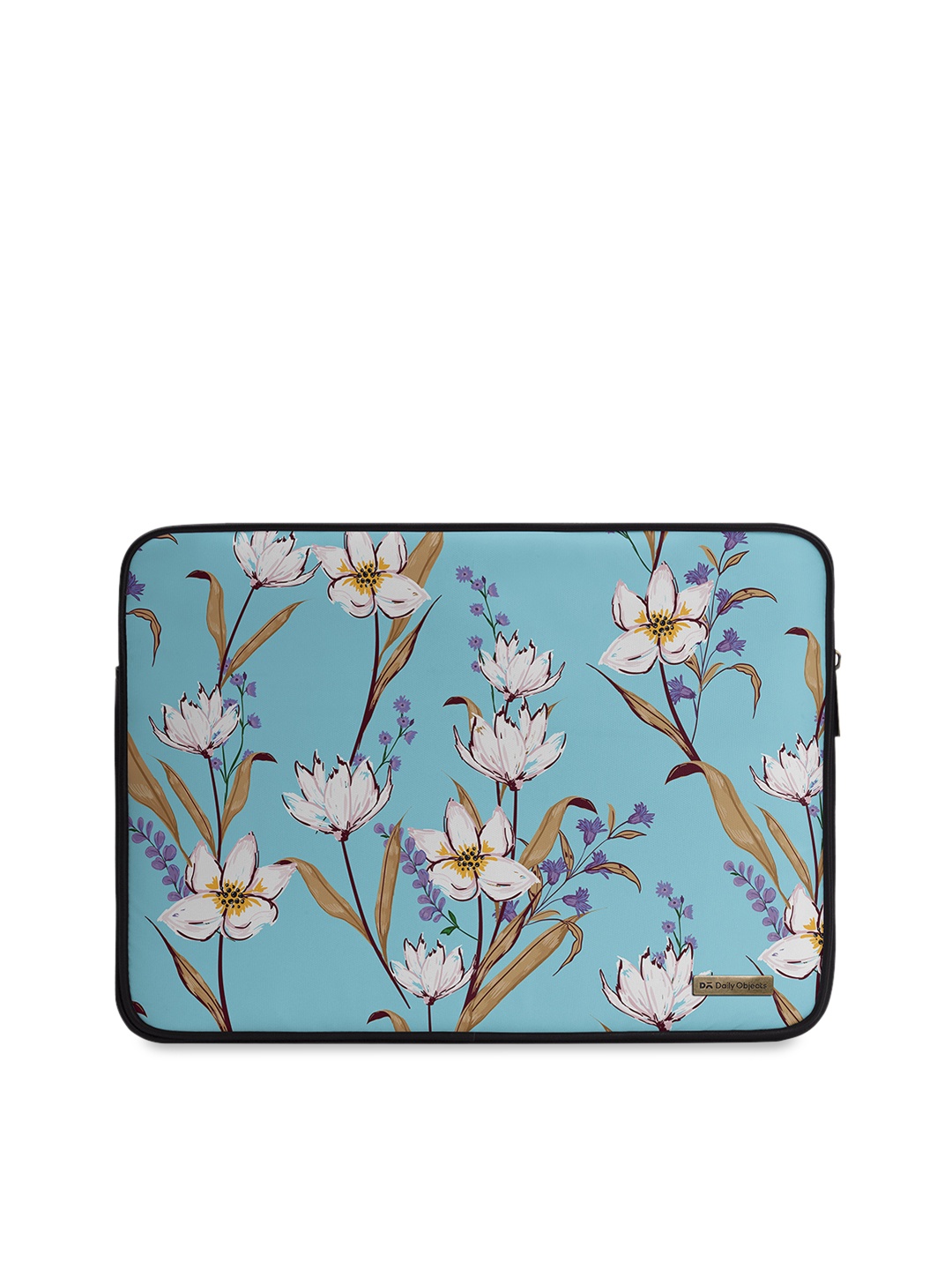 

DailyObjects Unisex Turquoise Blue & White Floral Printed 11 inch Laptop Sleeve