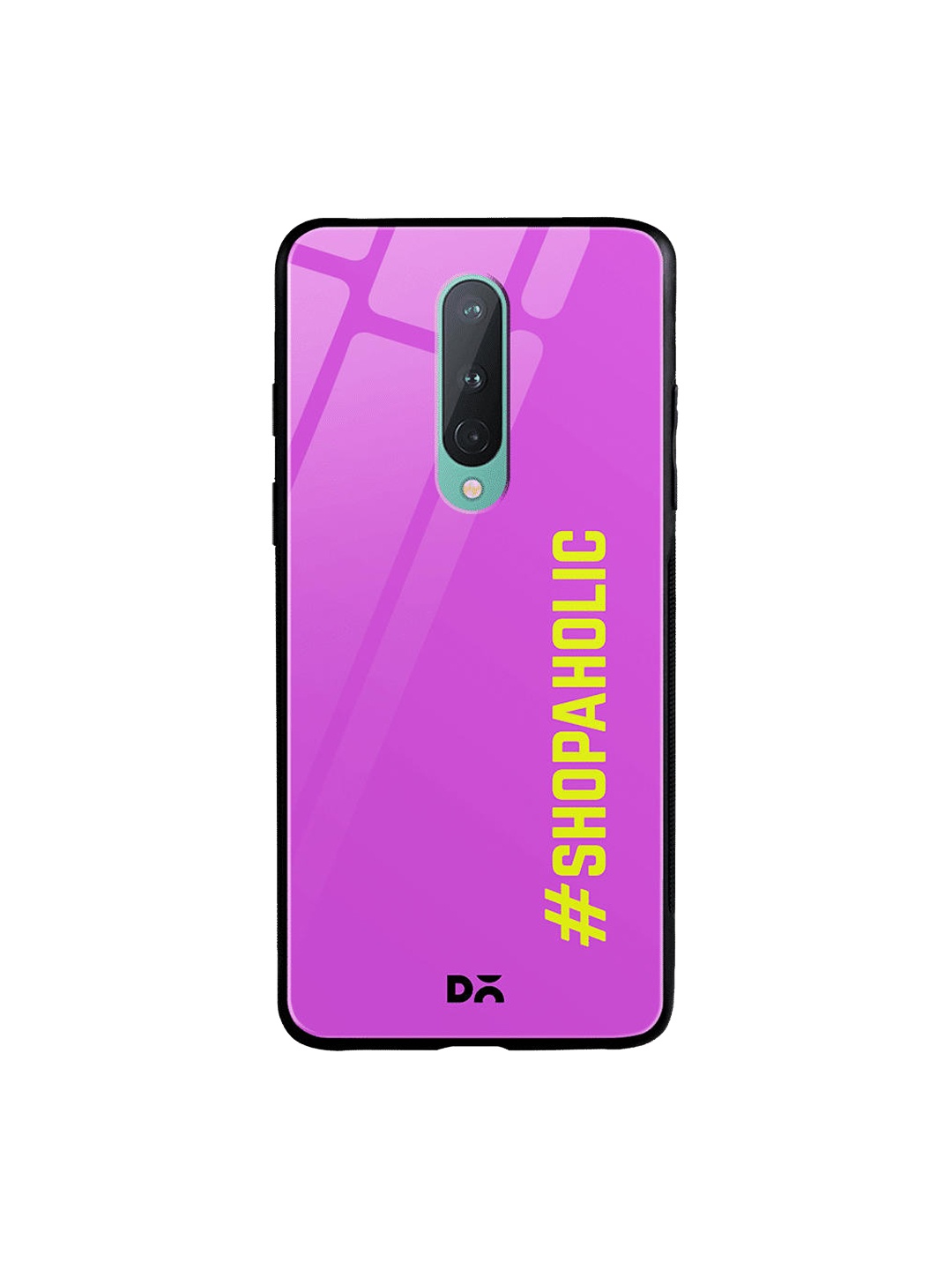 

DailyObjects Purple & Yellow Shopaholic OnePlus 8 Glass Case