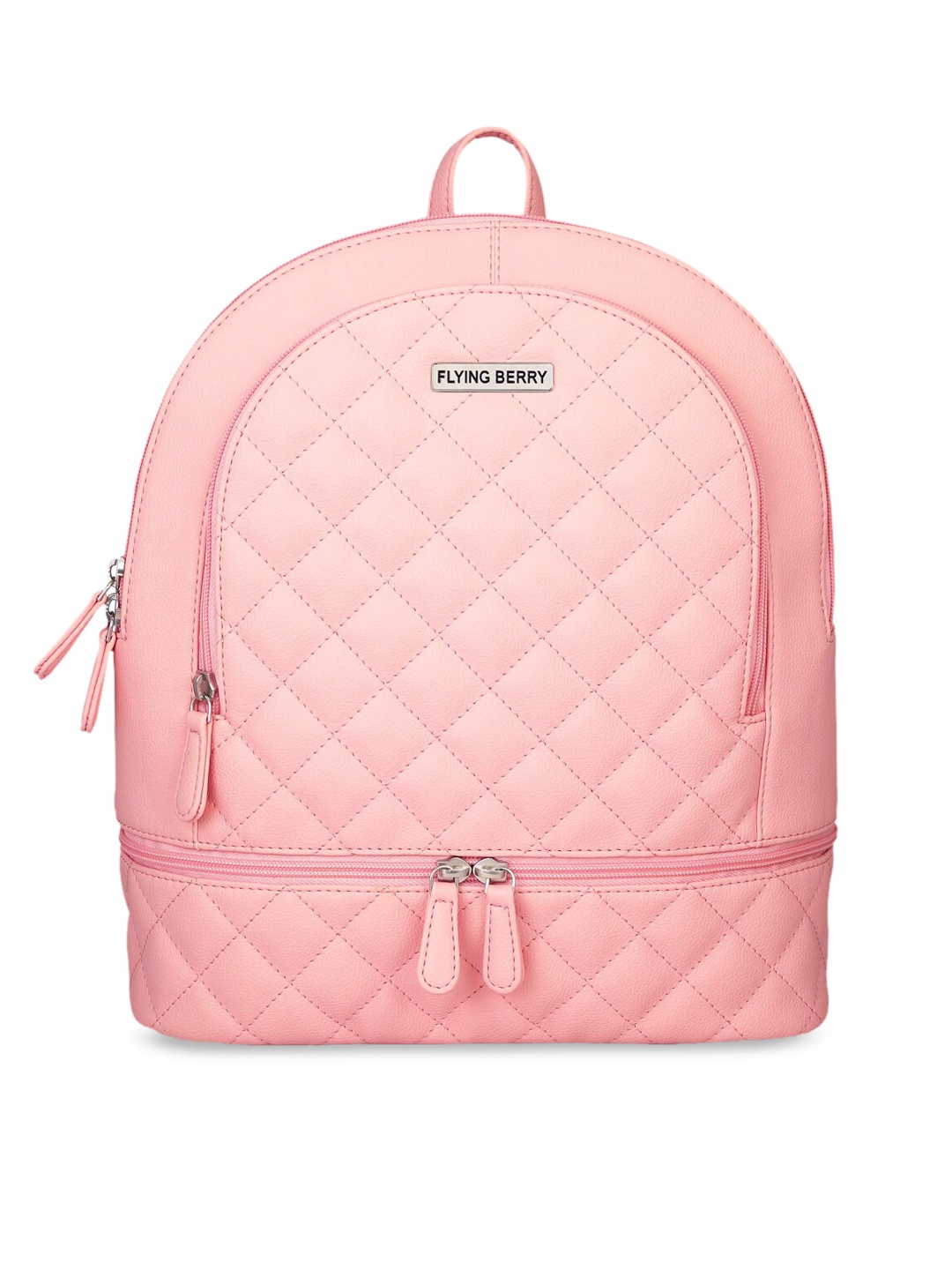 

FLYING BERRY Women Pink Solid Quilted Backpack