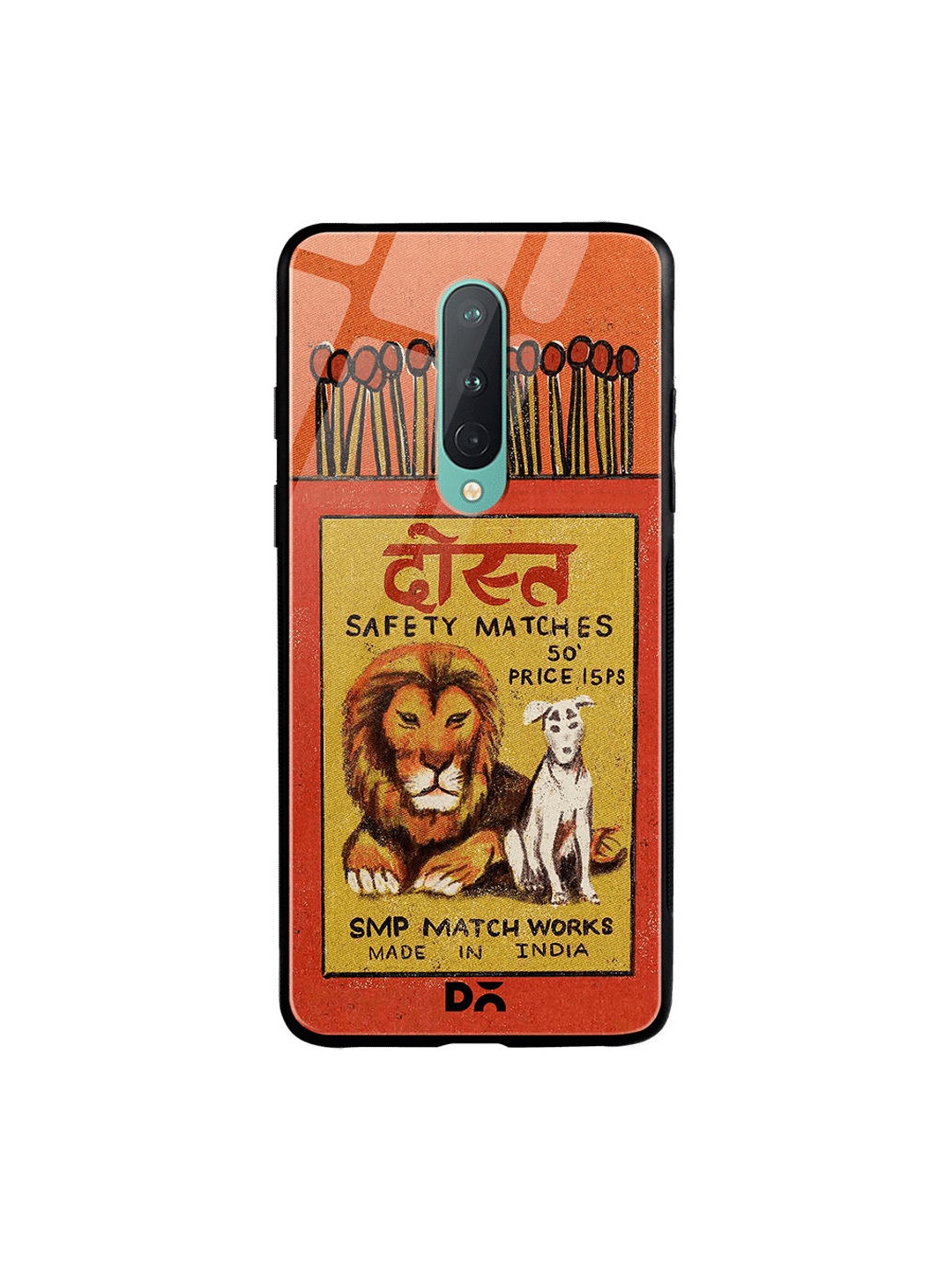 

DailyObjects Red & Yellow Dost Matchbox OnePlus 8 Glass Cover