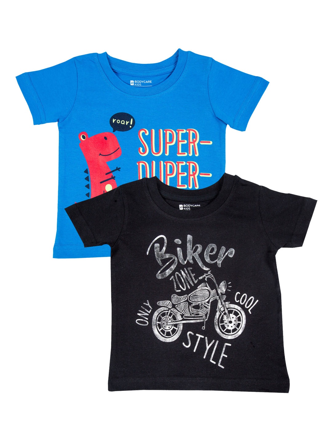 Bodycare First Boys Pack of 2 Pure Cotton T-shirt, Black
