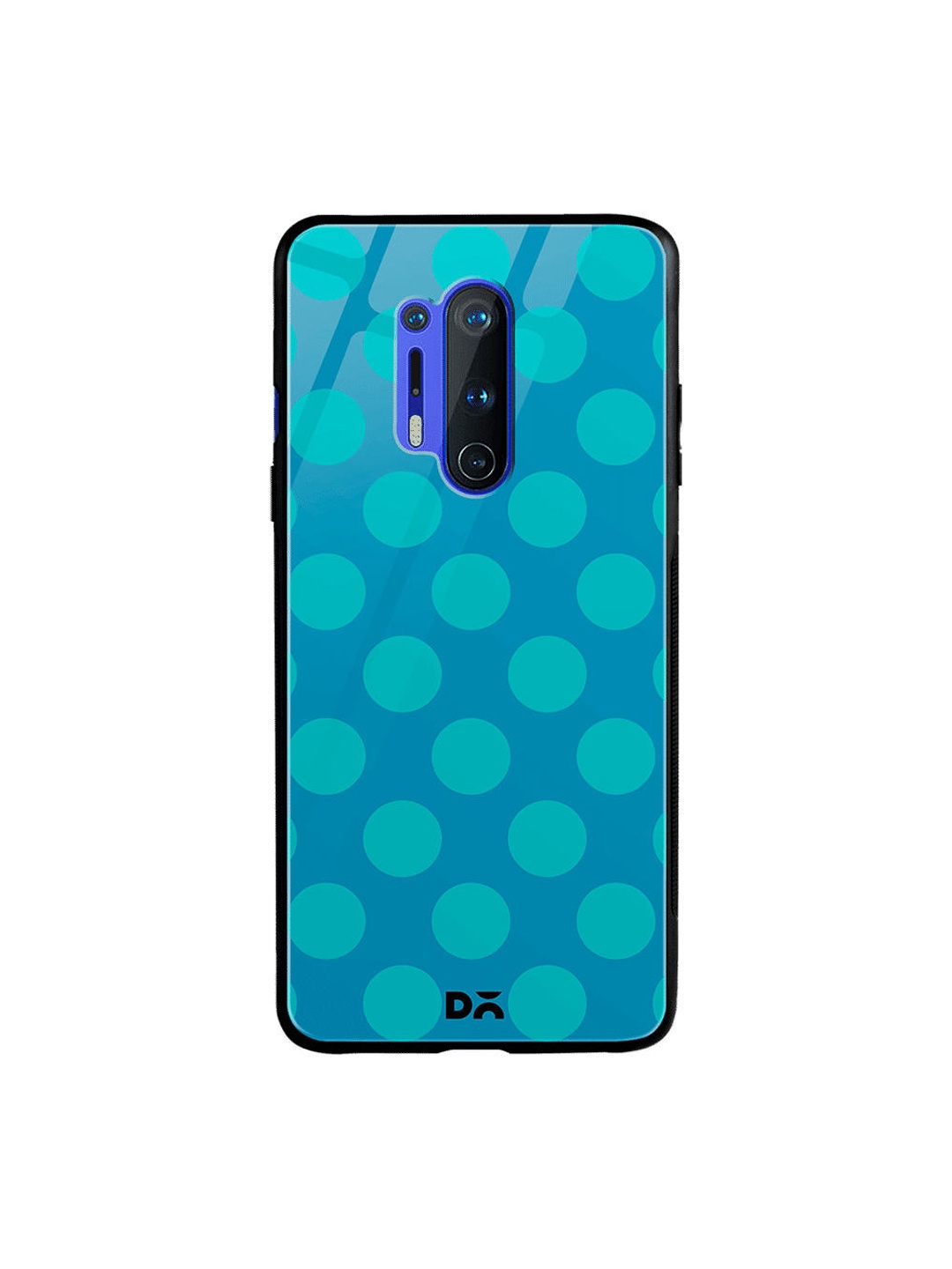 DailyObjects Teal Blue Polka OnePlus 8 Pro Glass Case