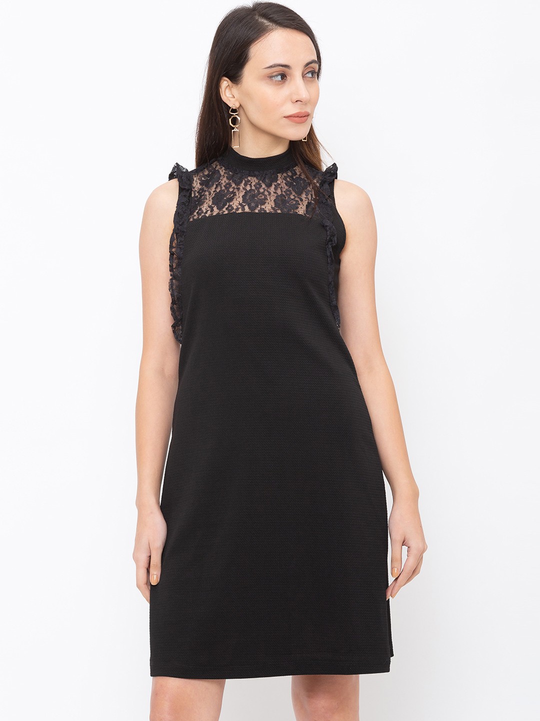 

Globus Women Black Solid Sheath Dress
