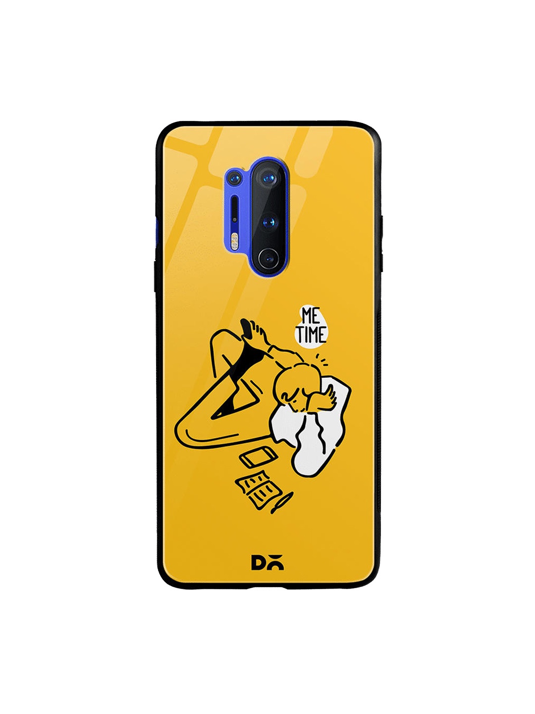 

DailyObjects Mustard Yellow & White Me Time OnePlus 8 Pro Glass Case