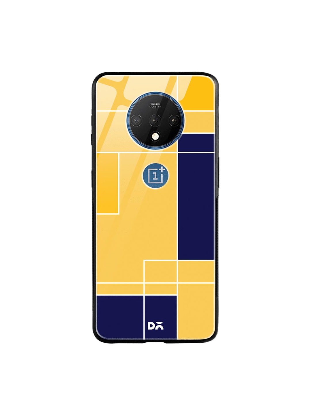 DailyObjects Yellow & Blue Banana Milkshake Blocks OnePlus 7T Glass Cover