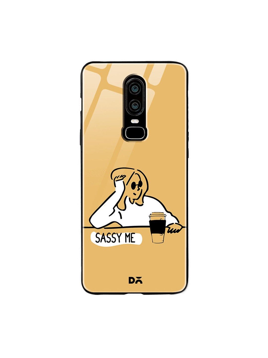 DailyObjects Yellow & White Sassy Me OnePlus 6 Glass Cover