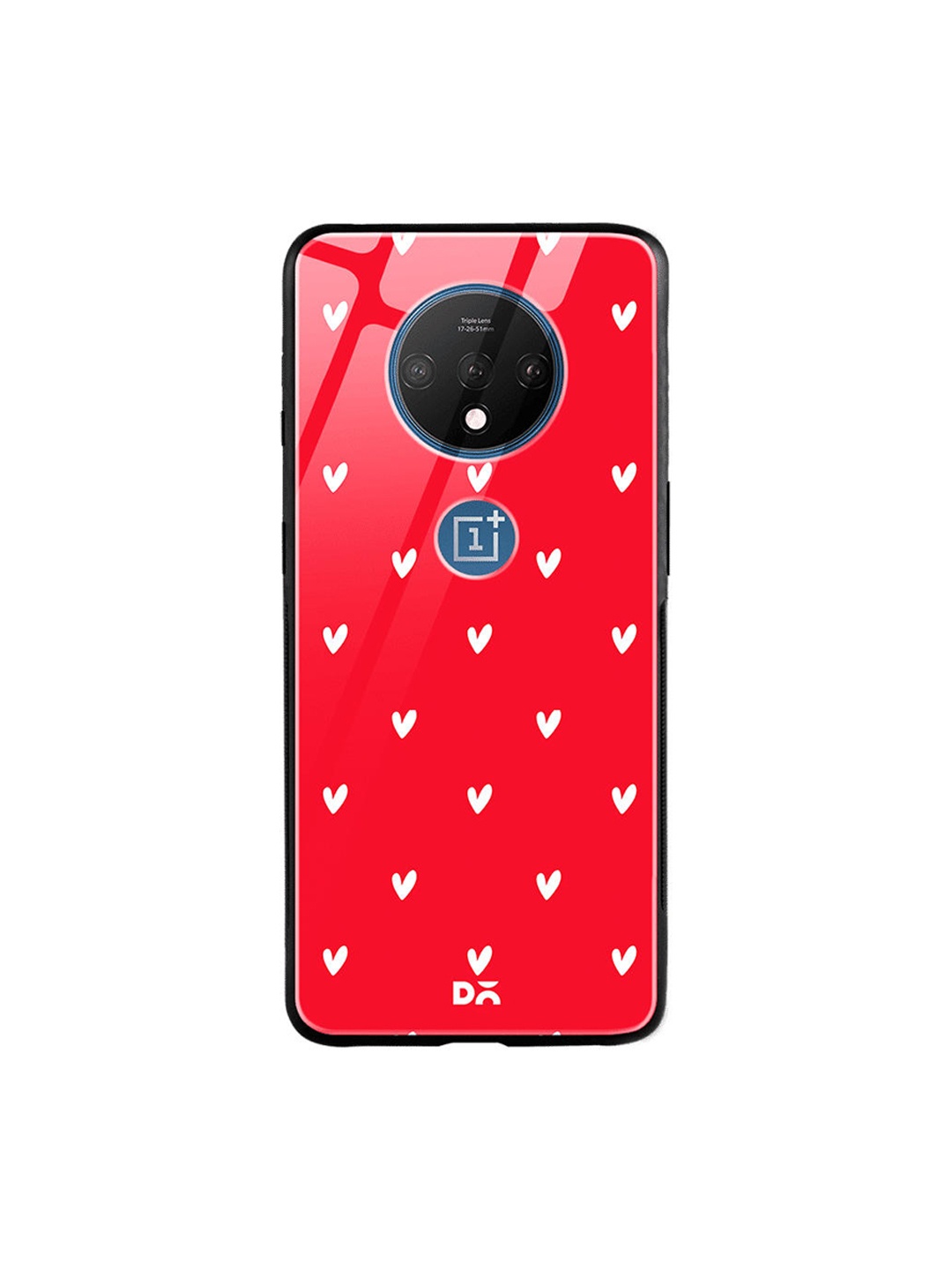 

DailyObjects Red & White Bundle Heart Scarlet OnePlus 7T Glass Case