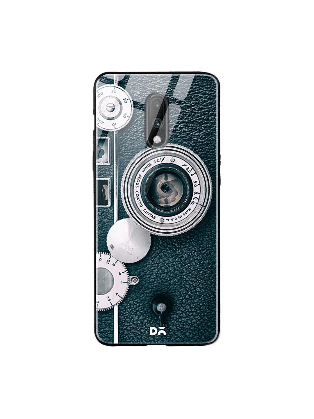 

DailyObjects Gren & Grey Classic Camera 2 OnePlus 7 Glass Case, Green