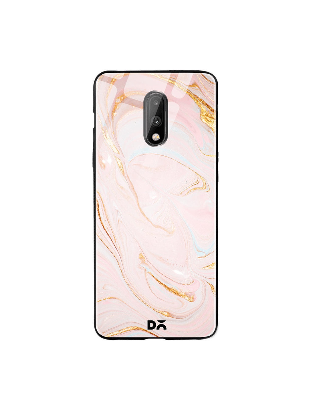 

DailyObjects Pink & Gold-Toned Printed OnePlus 7 Glass Case
