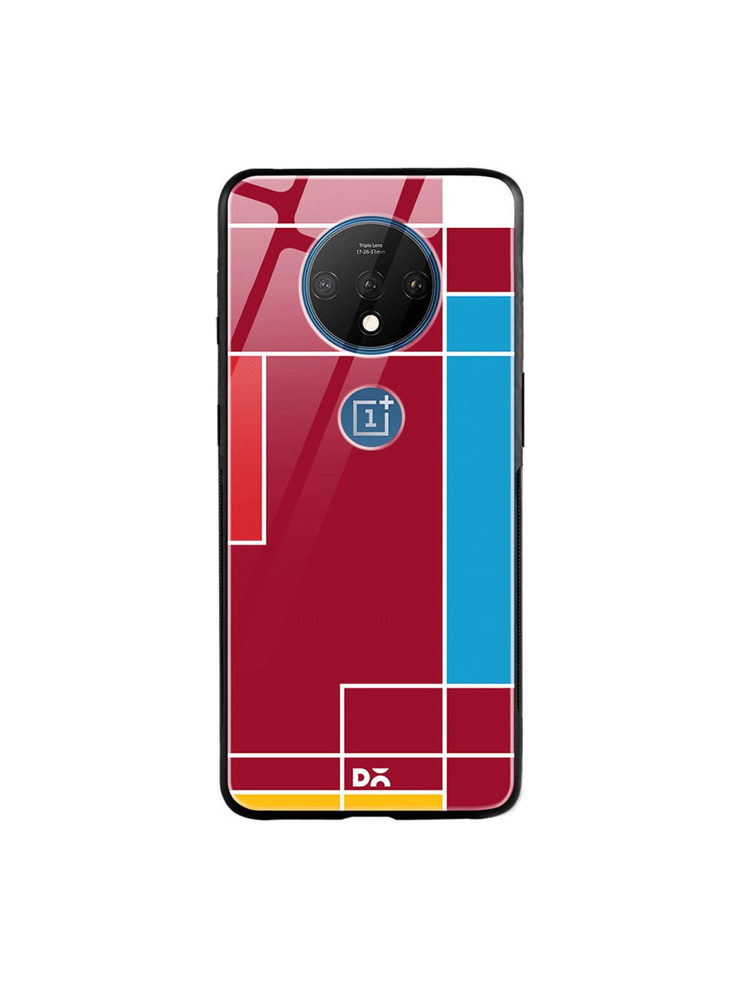 

DailyObjects Red & Blue Brick Blocks OnePlus 7T Glass Case