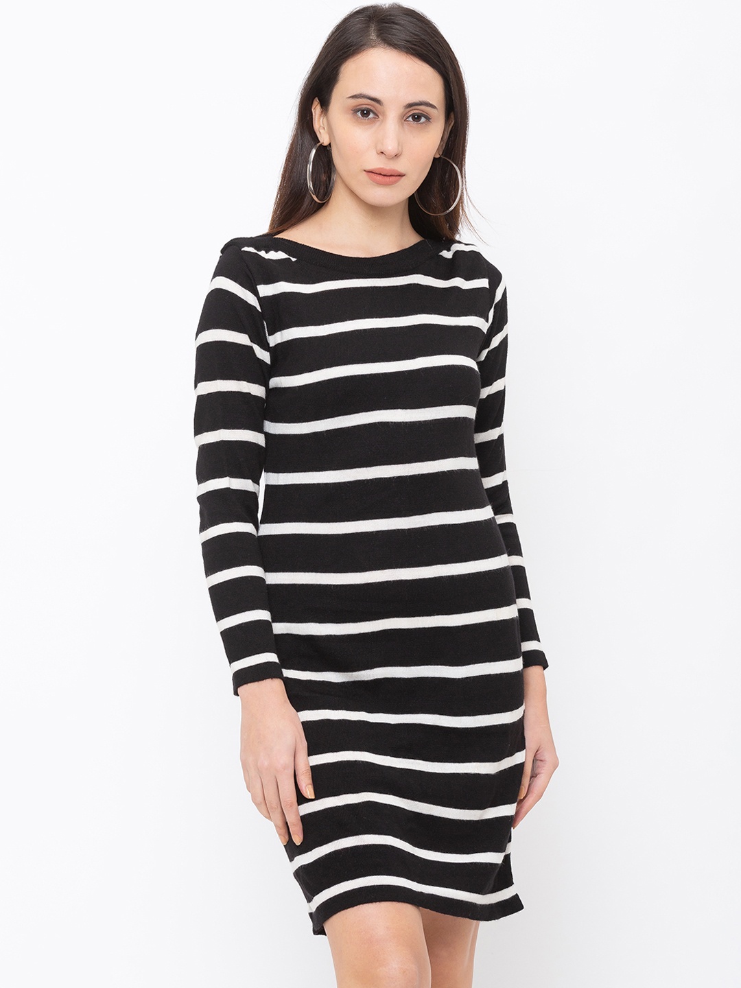 

Globus Women Black And White Striped Jumper Dress
