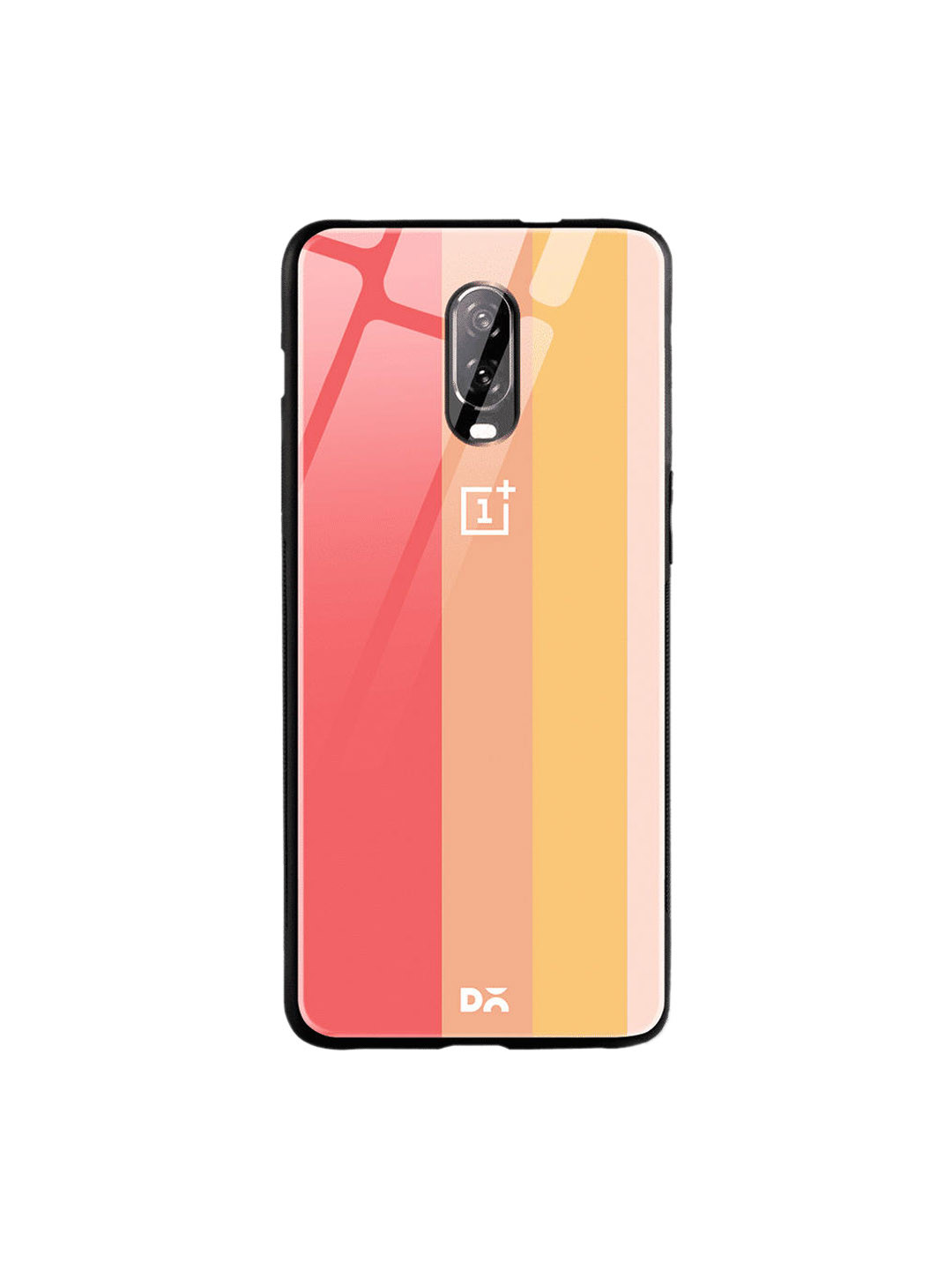 

DailyObjects Peach-Coloured & Pink Vertical OnePlus 6T Glass Case