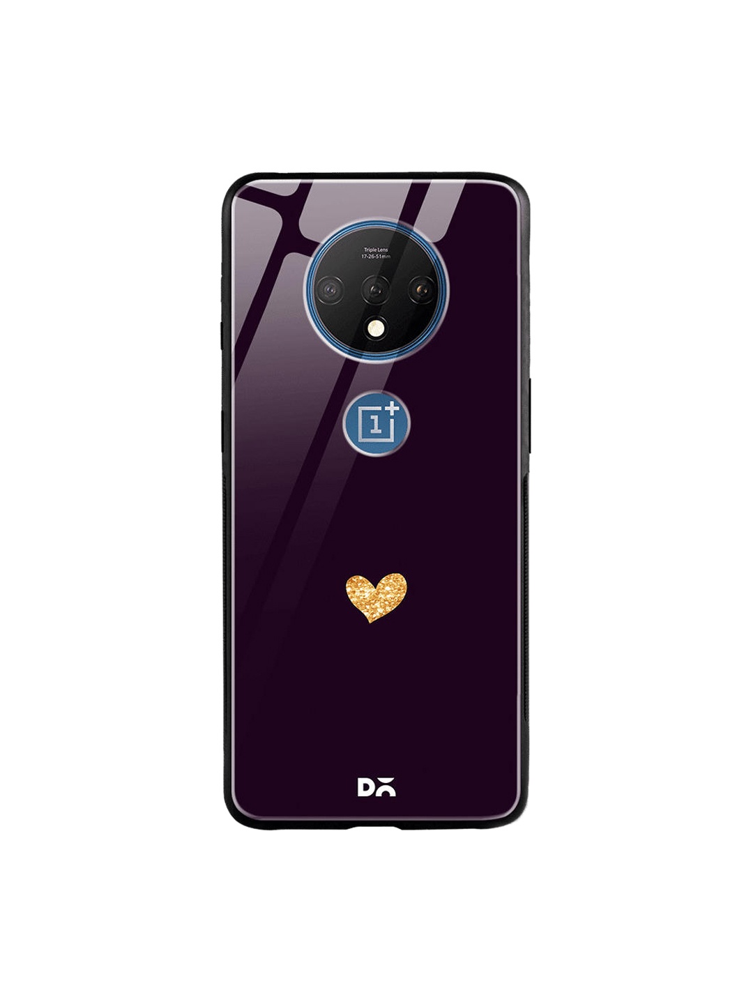 

DailyObjects Purple & Beige Sparkle Heart OnePlus 7T Glass Case