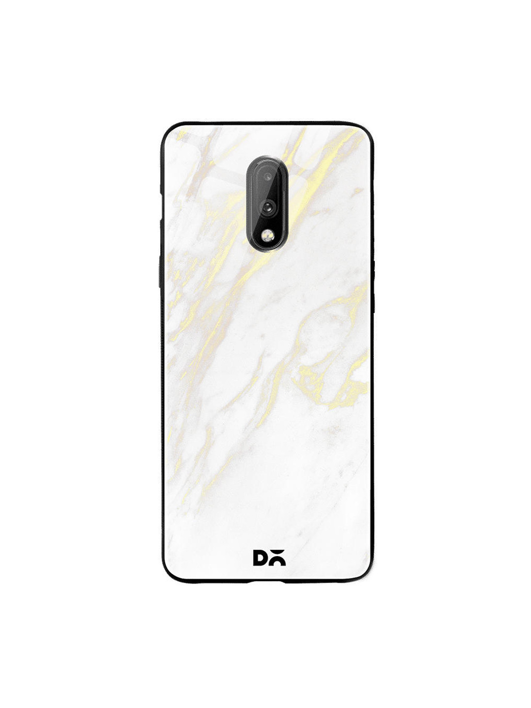 

DailyObjects White & Yellow Marble 2 OnePlus 7 Glass Case