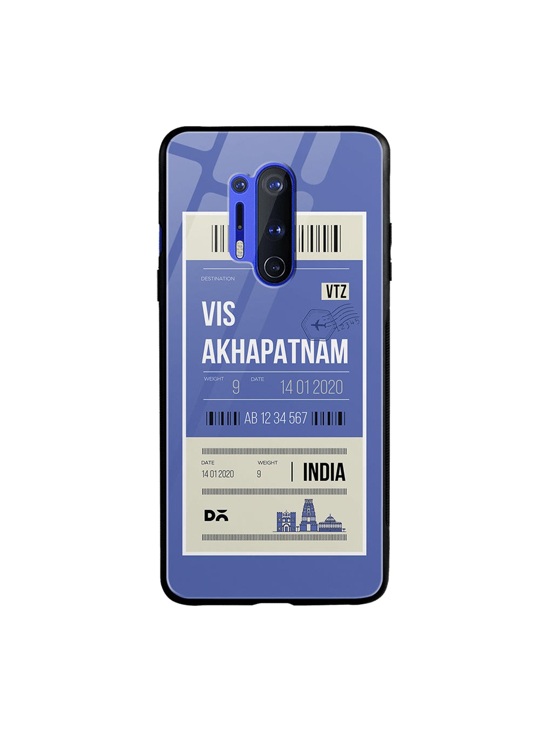 

DailyObjects Blue & White Visakhapatnam City Tag OnePlus 8 Pro Glass Case