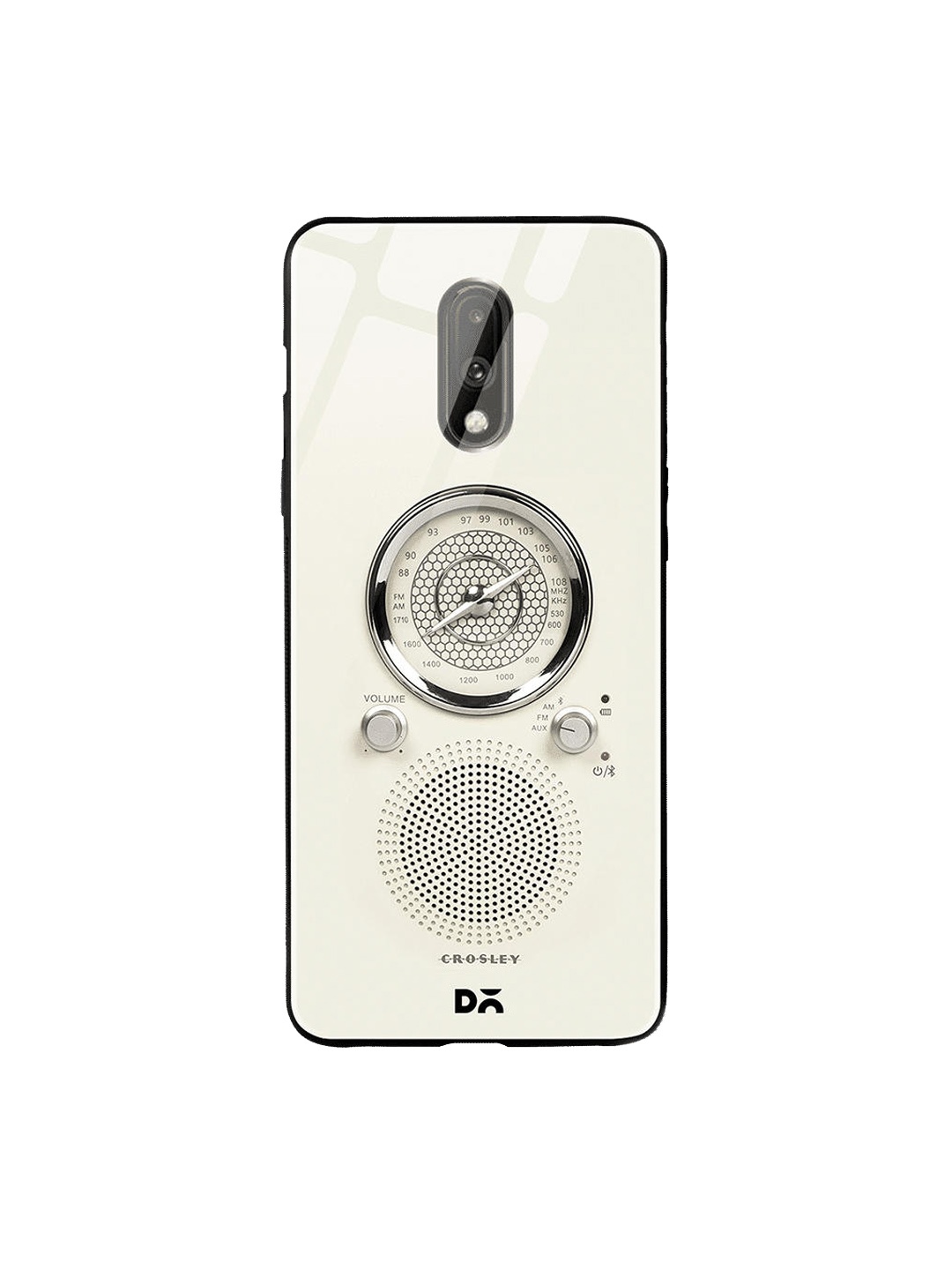 

DailyObjects White & Grey Crosly White Radio OnePlus 7 Glass Case